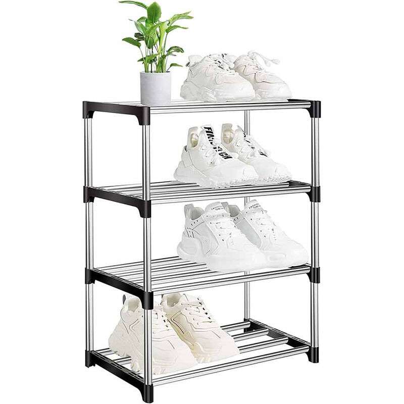 foto del prodotto vetrineinrete scarpiera impilabile portascarpe scaffale 4 ripiani organizer scarpe salvaspazio