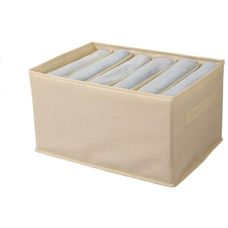 foto del prodotto vetrineinrete scatola box pieghevole per pantaloni maglioni jeans 6 scomparti contenitore organizer salvaspazio per armadi 44x20x30 cm