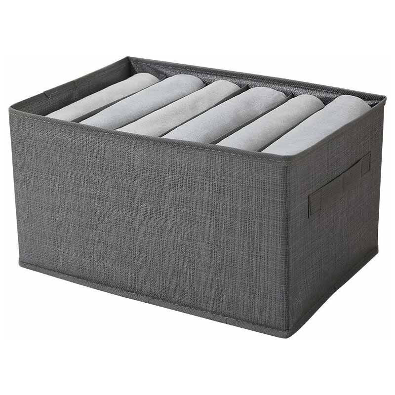 foto del prodotto vetrineinrete scatola box pieghevole per pantaloni maglioni jeans 6 scomparti contenitore organizer salvaspazio per armadi 44x20x30 cm