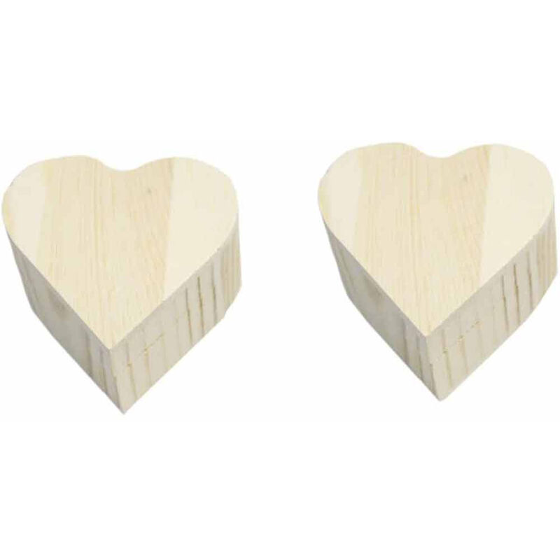 foto del prodotto vetrineinrete scatole in legno per decoupage a forma di cuore 2 pezzi scatola portagioie gioielli confanetto da decorare