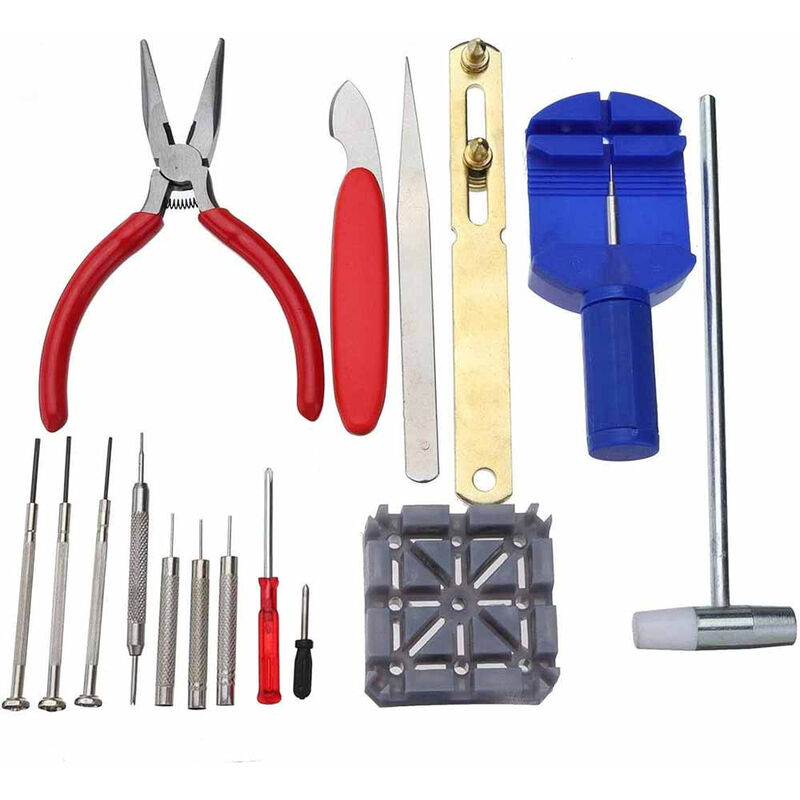foto del prodotto vetrineinrete set 16 pezzi strumenti di regolazione cinturini per orologio kit di riparazione orologi