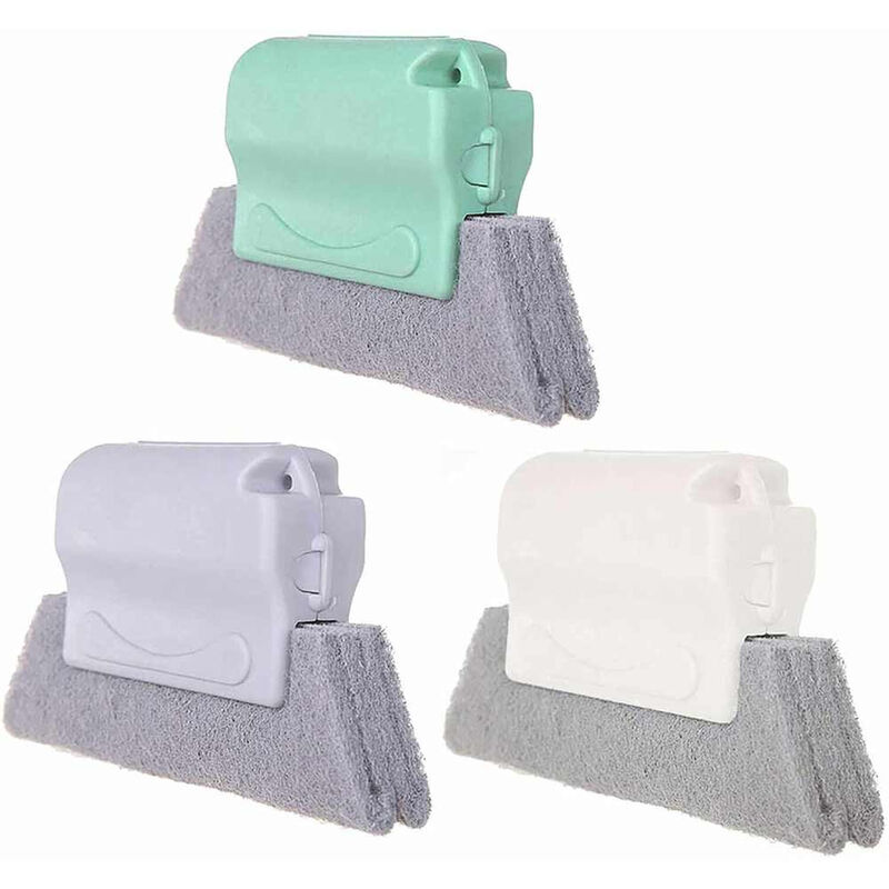 foto del prodotto vetrineinrete set di 3 spazzole per scanalature fessure spazzola raschietto per la pulizia di finestre spugna con manico