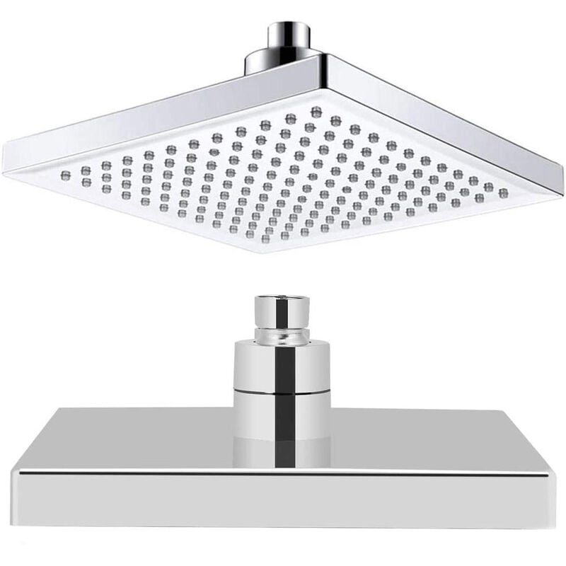 foto del prodotto vetrineinrete soffione doccia con led rgb 20x20 cm per cromoterapia doccia emozionale doccetta multicolore argento