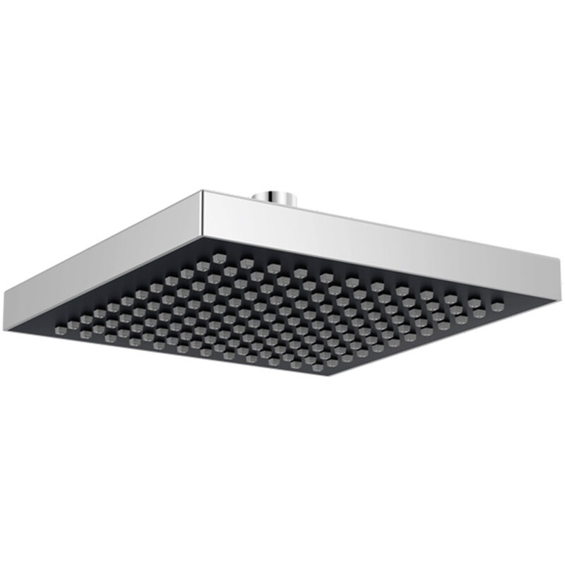 foto del prodotto vetrineinrete soffione per doccia da bagno quadrato 10x10cm effetto pioggia nero in termoplastica