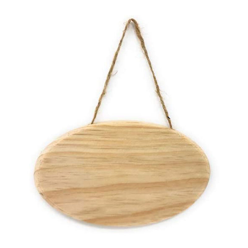 foto del prodotto vetrineinrete targhetta in legno 2 pezzi con corda in canapa da appendere targa personalizzabile con decoupage pittura appendino per porta ovale