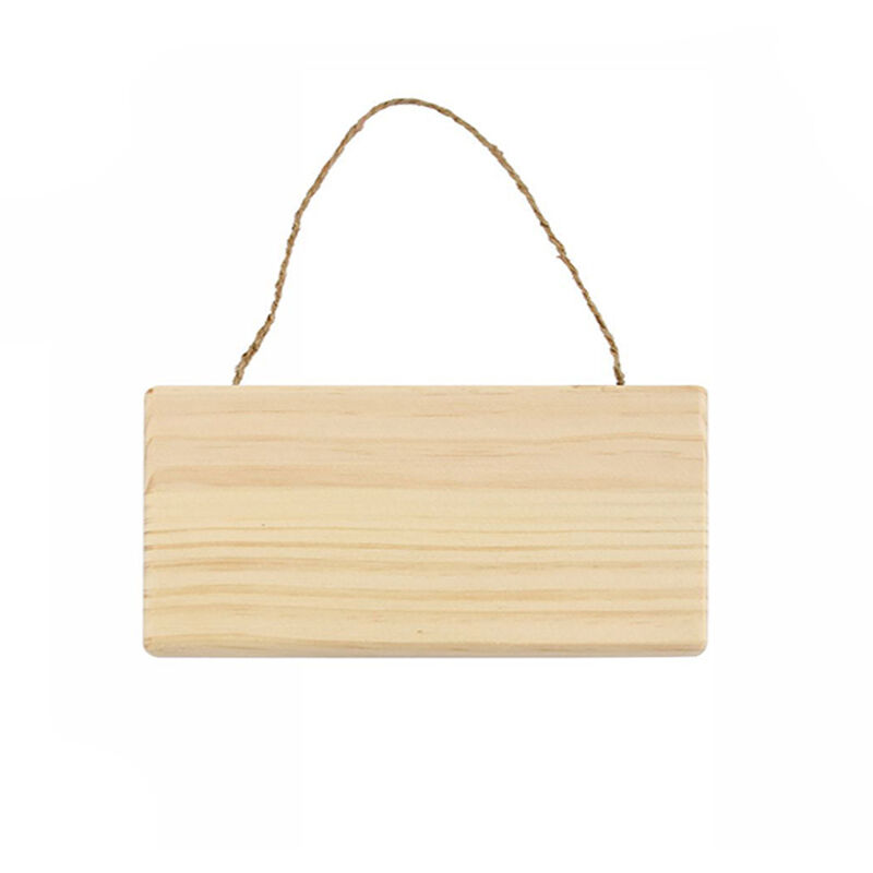 foto del prodotto vetrineinrete targhetta in legno 2 pz con corda in canapa da appendere targa personalizzabile da decoupage pittura appendino per porta rettangolo