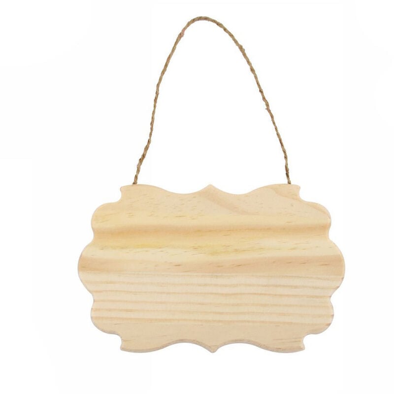 foto del prodotto vetrineinrete targhetta in legno 2 pz con corda in canapa da appendere targa personalizzabile da decoupage pittura appendino per porta vignetta