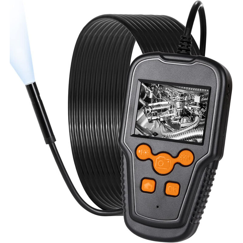 foto del prodotto vetrineinrete telecamera endoscopica con tubo sonda flessibile 5 metri 8 led con schermo 2,4 impermeabile ip67 endoscopio per ispezione tubi