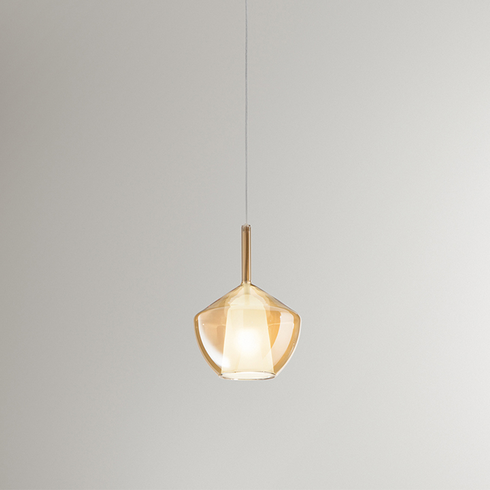 foto del prodotto vetro borosilicato contemporaneo rain ambra trasparente d20 senza rosone