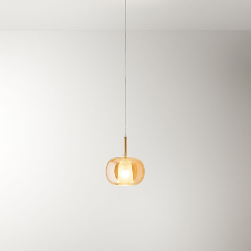 foto del prodotto vetro borosilicato contemporaneo rain ambra trasparente d22,5 senza rosone