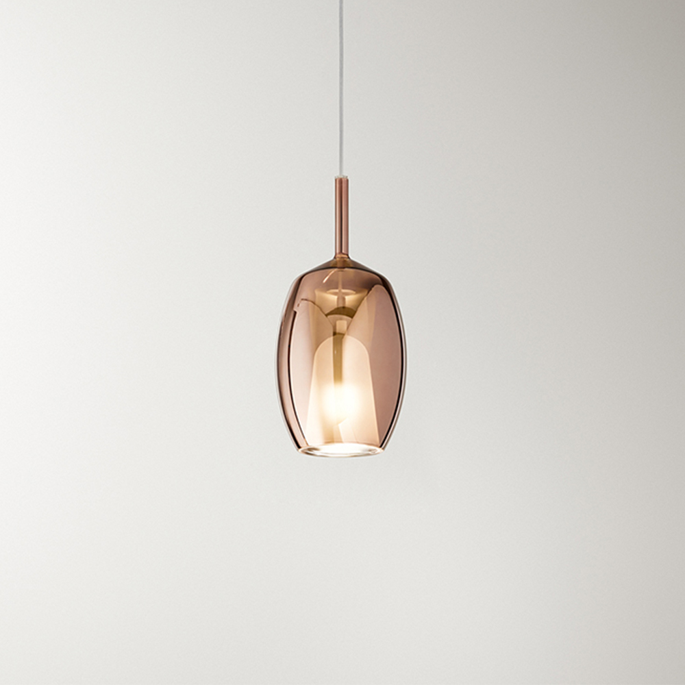 foto del prodotto vetro borosilicato contemporaneo rain rame specchiato d17 senza rosone