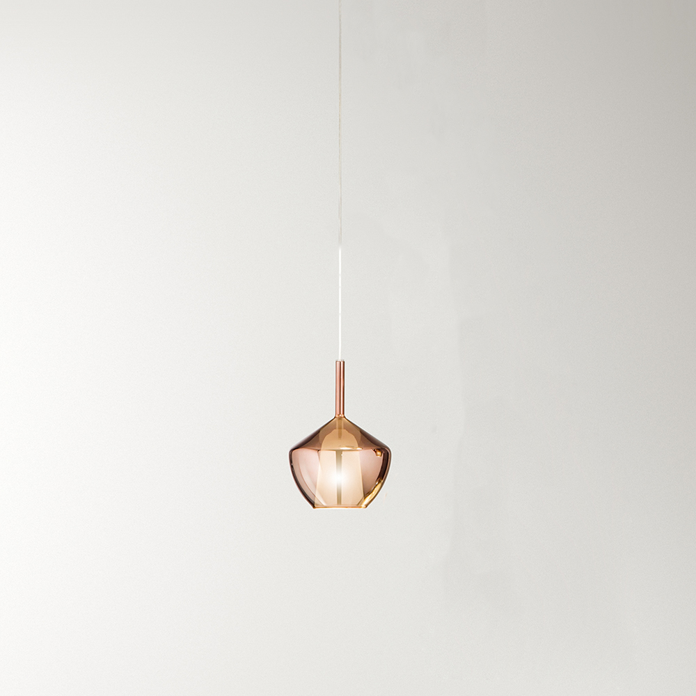 foto del prodotto vetro borosilicato contemporaneo rain rame specchiato d22,5 senza rosone