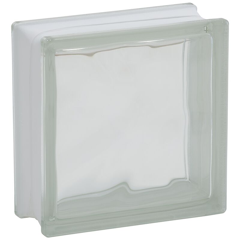 foto del prodotto vetro mattone ondulato chiaro lung. 19 larg. 19 alt. 8 cm