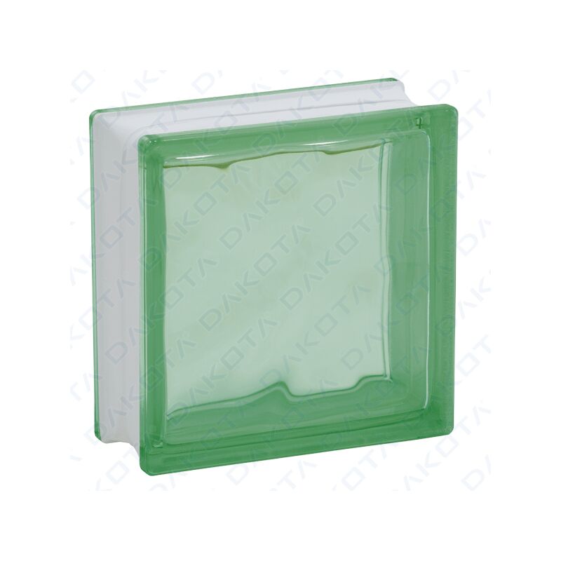 foto del prodotto vetro mattone ondulato verde 190 x 190 x 80 mm
