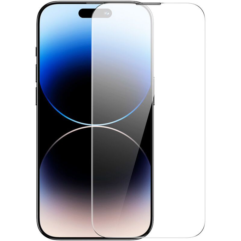foto del prodotto vetro temperato a schermo intero per iphone 14 pro max con copertura dell altoparlante da 0,3 mm