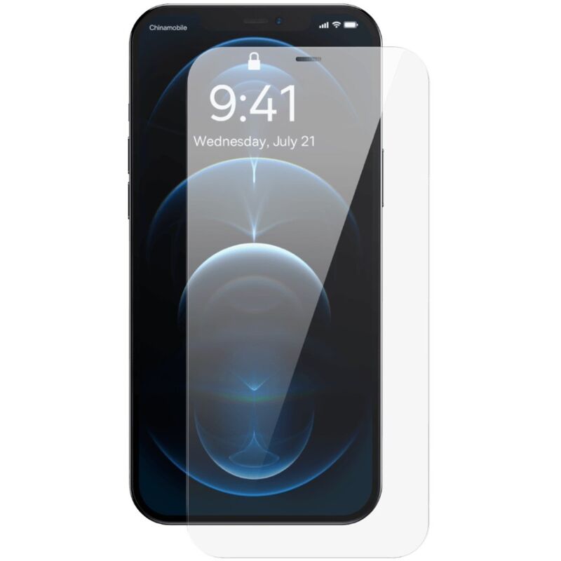 foto del prodotto vetro temperato per iphone 12 pro max con copertura dell'altoparlante da 0,4 mm set