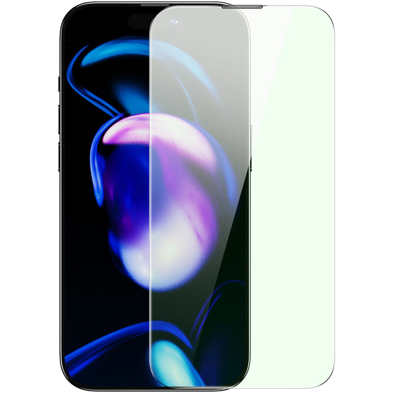 foto del prodotto vetro temperato per iphone 14 pro, schermo intero, anti luce blu da 0,3 mm