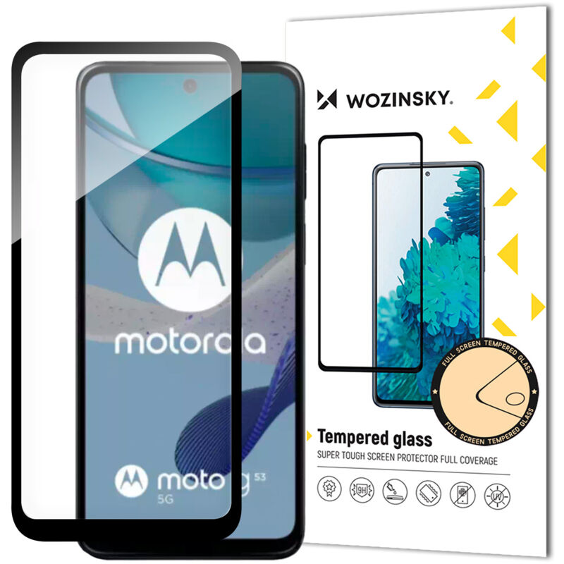 foto del prodotto vetro temperato resistente per motorola g53 per l intero schermo con cornice full glue, nero