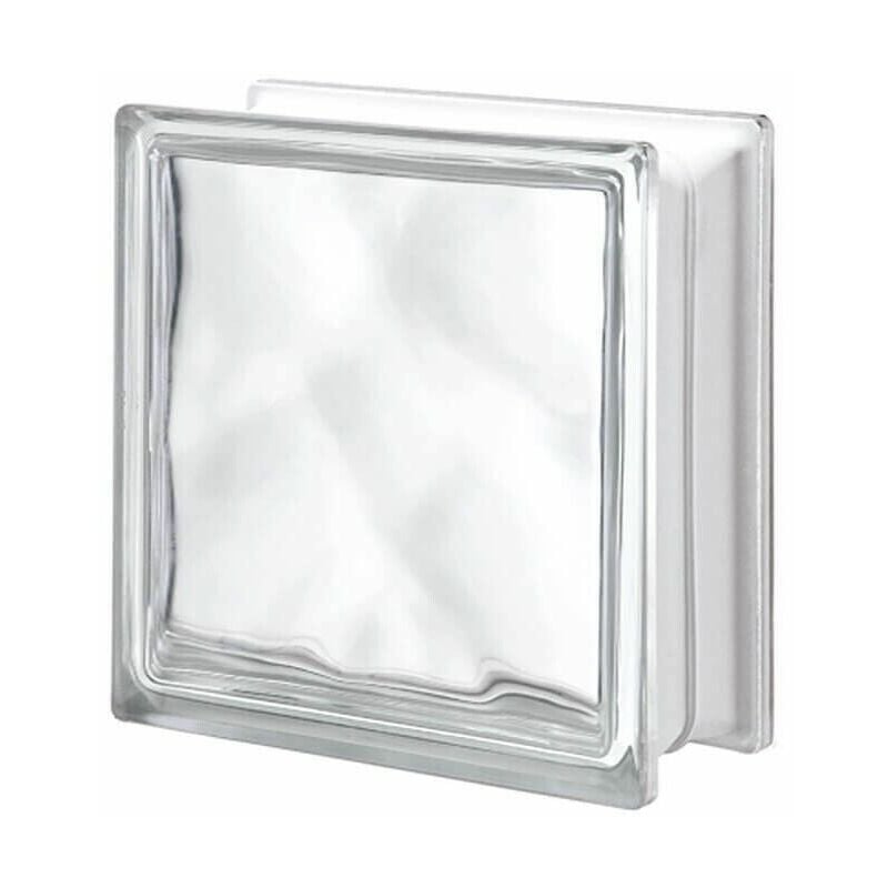 foto del prodotto vetromattone ondulato trasparente lucido vetrocemento 19x19x8 cm muliaglass