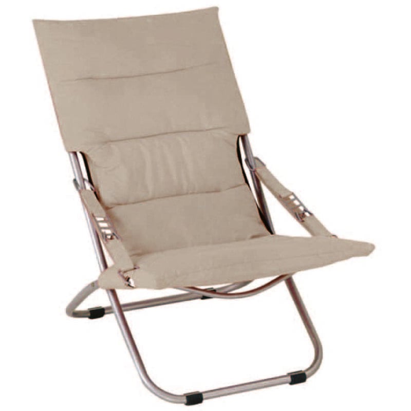 foto del prodotto vette poltrona acciaio pieghevole ecru cm.50x94x63h.