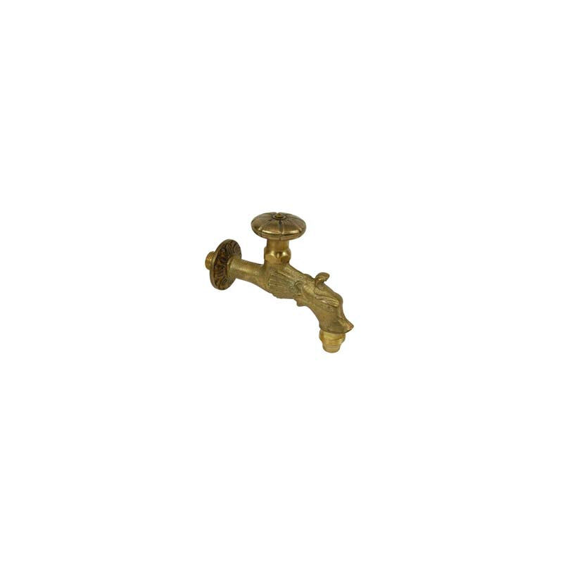 foto del prodotto vette rubinetto artistico in ottone a vitone oro anticato attacco m 1 2