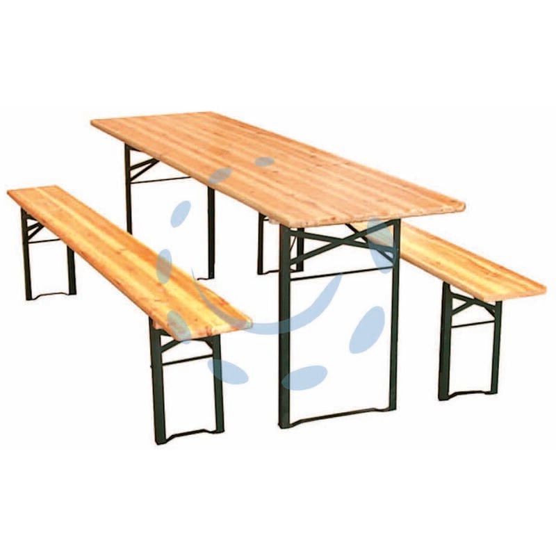 foto del prodotto vette set tavolo 2 panche birreria 2 gambe tavolo cm.220x70x77h. panche cm.220x25x47h.