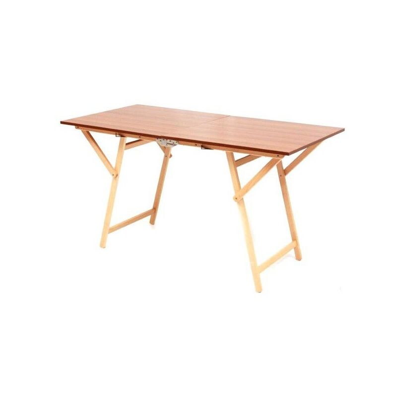 foto del prodotto vette tavolo pieghevole 135x70 da giardino per esterno in legno rettangolare faggio