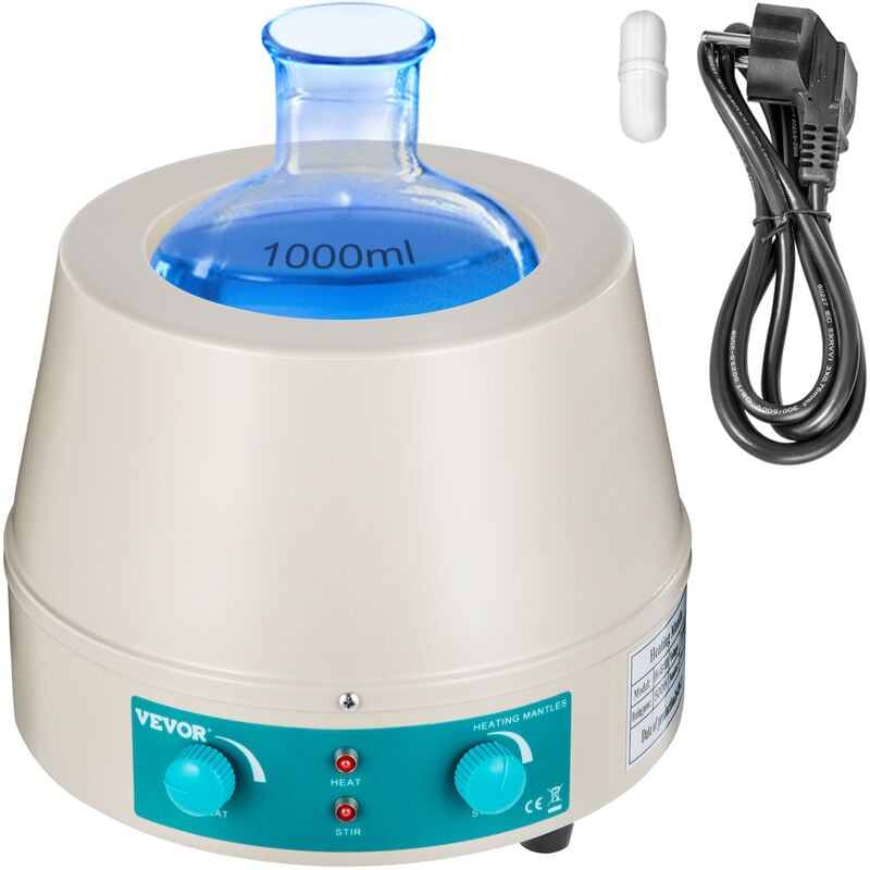 foto del prodotto vevor 1000ml agitatore magnetico 350w mantello riscaldante display digitale per pallone a fondo tondo laboratorio agitatore magnetico macchina per