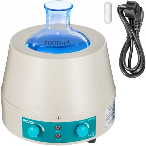 foto del prodotto vevor 1000ml agitatore magnetico 350w mantello riscaldante display digitale per pallone a fondo tondo laboratorio agitatore magnetico macchina per mescolare