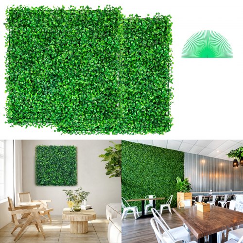 foto del prodotto vevor 12 pannelli in legno di bosso artificiale 248 x 248 mm tappetino da parete per siepe di bosso, muro di sfondo in erba artificiale, schermo per siepe per recinzione da giardino aperto cortile