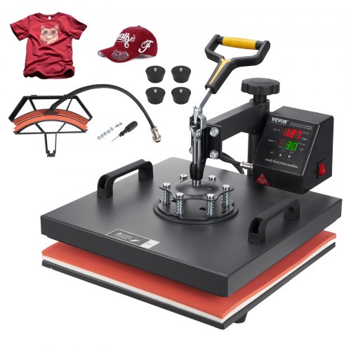 foto del prodotto vevor 2 in 1 macchina digitale intelligente per pressa a caldo, 1500 w 38 x 38 cm macchina sublimazione pressa di calore girevole a 360 gradi per magliette, cuscini, borse, berretti, cappelli