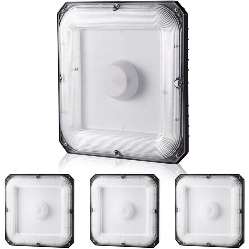 foto del prodotto vevor 4 pezzi di luce a led per pensiline, 80 w, ip65, luci per pensiline commerciali industriali, per esterni montaggio in superficie, illuminazione