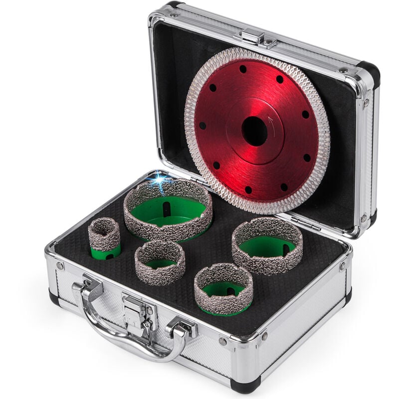 foto del prodotto vevor 5 pezzi punte diamantate per trapano, spessore della lama 1,4 mm 0,06 pollici m14 sega a tazza diamantati per materiali piu duri come
