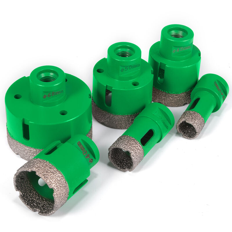 foto del prodotto vevor 6 pezzi punte diamantate per trapano, altezza 13 mm 0,5 pollici m14 sega a tazza diamantati con una cassetta per materiali piu duri come