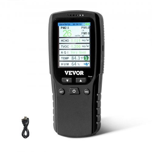 foto del prodotto vevor 8in1 monitor della qualit dell aria rilevatore di umidit pm1.0 2.5 10 hcho tvoc