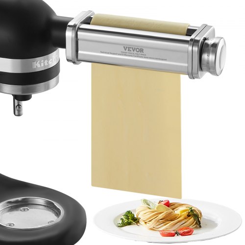 foto del prodotto vevor accessorio rullo per sfogliatrice di pasta adatto per impastatrice kitchenaid, rullo per tagliapasta in acciaio inox compatibile per robot da cucina kitchenaid spessore regolabile larghezza 14cm