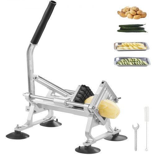 foto del prodotto vevor affettatrice verdura frutta commerciale 1 2 pollici, affettatrice verdura in acciaio inox lega di alluminio, affettatrice manuale con piedini antiscivolo, per cipolle, patate, limoni