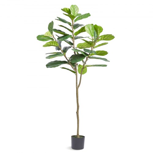 foto del prodotto vevor albero artificiale, 185 cm pianta finta realistica foglie di fico grande, materiale pe di alta qualit e protezione antiribaltamento, con vaso 170 x 145 mm, decorazione per interni ed esterni