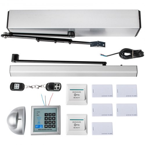 foto del prodotto vevor apriporta automatico 110 240 v, apriporta per disabili 22 libbre, apriporta automatico a battente 50 w, apriporta a battente regolabile a 120 gradi, apriporta elettrico in acciaio inossidabile