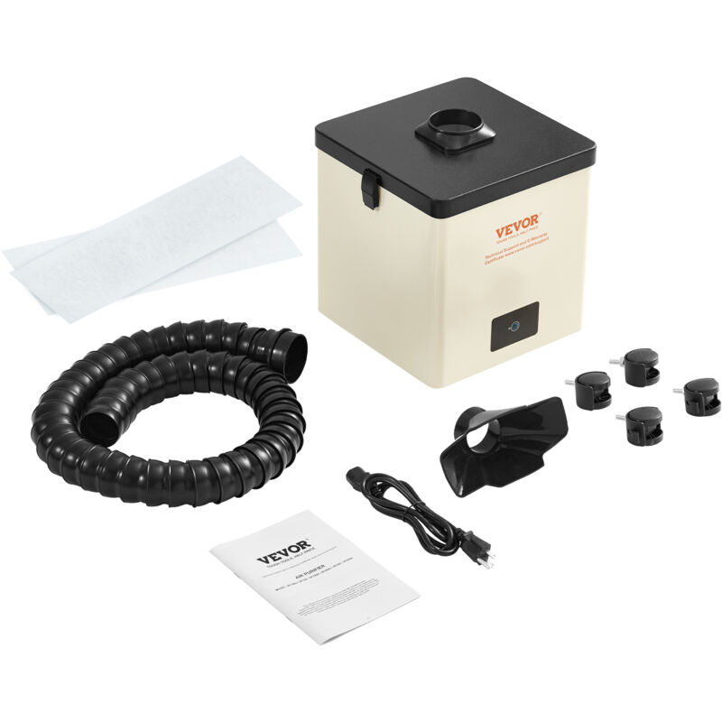 foto del prodotto vevor aspiratore fumi saldatura 100w da pavimento, aspiratore fumi di saldatura filtro a 3 strati flusso dearia 240 m h assorbitore compatto per