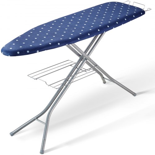foto del prodotto vevor asse da stiro 140 x 37 cm asse da stiro 4 strati 7 altezze regolabili 640-970 mm con copertura anti-calore 100% cotone per casa lavanderia bagno 1540 x 370 x 970 mm, asse per stirare pieghevole
