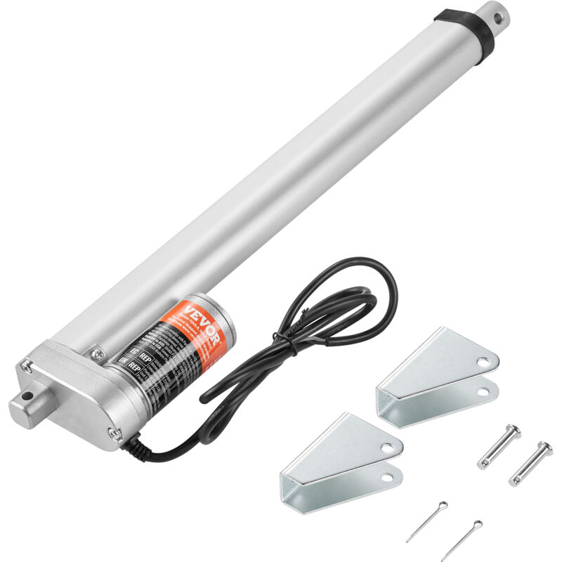 foto del prodotto vevor attuatore lineare 12v, attuatore lineare ad alto carico da 12 pollici 330 libbre 1500n, attuatore di movimento lineare da 0,19 s con staffa di