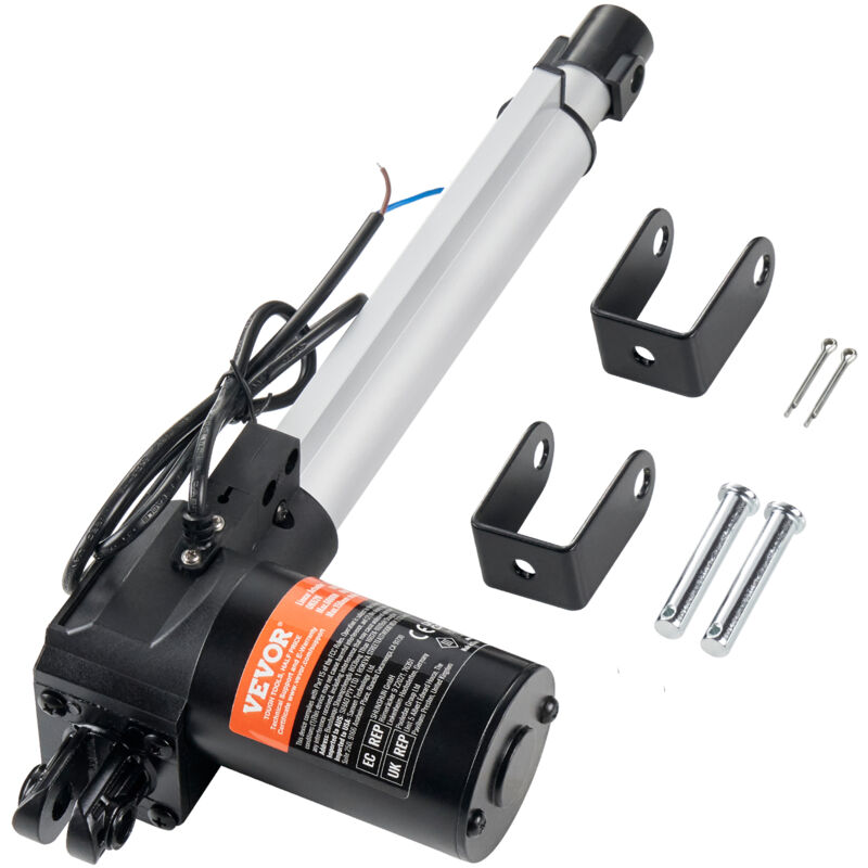 foto del prodotto vevor attuatore lineare 12v, attuatore lineare da 8 pollici 1320lbs 6000n, attuatore di movimento lineare da 0,19 s con staffa di montaggio e