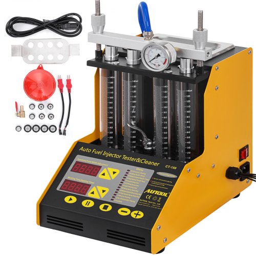 foto del prodotto vevor auto cleaner tester per iniettori di carburante 6 cilindri utensili per la pulizia ad ultrasuoni benzina ct150