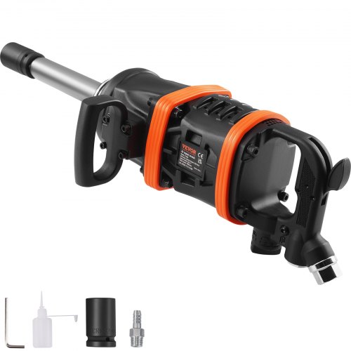 foto del prodotto vevor avvitatore pneumatico da 2,54cm, fino a 7012,125nm a impatto con coppia inversa con incudine estesa 20,32cm per riparazioni e manutenzione di macchinari pesanti semi camion