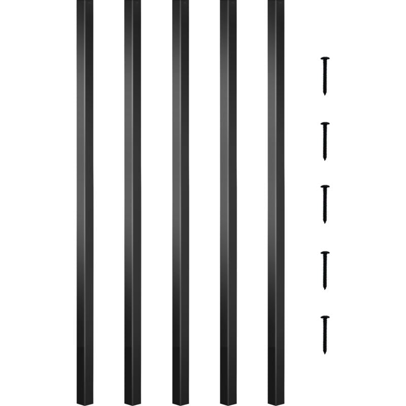 foto del prodotto vevor balaustra del ponte scale 101 pz, 66x1,9 cm balaustra lega di alluminio, balaustra nera con 202 viti, ringhiera per ponte, scala, portico,