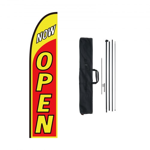 foto del prodotto vevor bandiere kit aperte pubblicitarie per affari esterni, kit bandiere pubblicitarie con piuma, 1 bandiera, 1 asta, 1 picchetti da terra, bandiere kit aperte swooper per affari aziende 440 cm