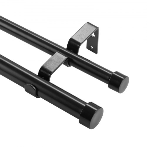 foto del prodotto vevor bastone per tende doppio bastone per tende estensibile 183-366 cm terminali rotondi carico max. 13,6 kg ca., asta per tende da interno lunghezza regolabile per soggiorno bagno camera da letto