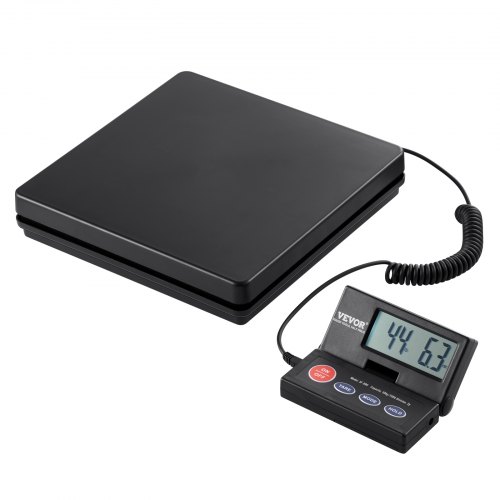 foto del prodotto vevor bilancia digitale pesa pacchi di spedizione pacchi postali uso commerciale in abs carico tra 10g 50kg per corriere fattoria, bilancia per pacchi 250 x 250 x 43 mm schermo lcd funzione tara hold