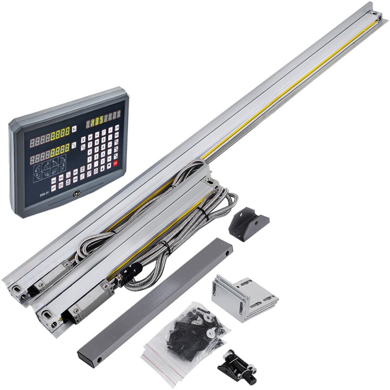 foto del prodotto vevor bilancia lineare di precisione,1000mm e 250mm misuratore schermo a lettura digitale, 2 assi scala lineare ottica, risoluzione 5 m calibro